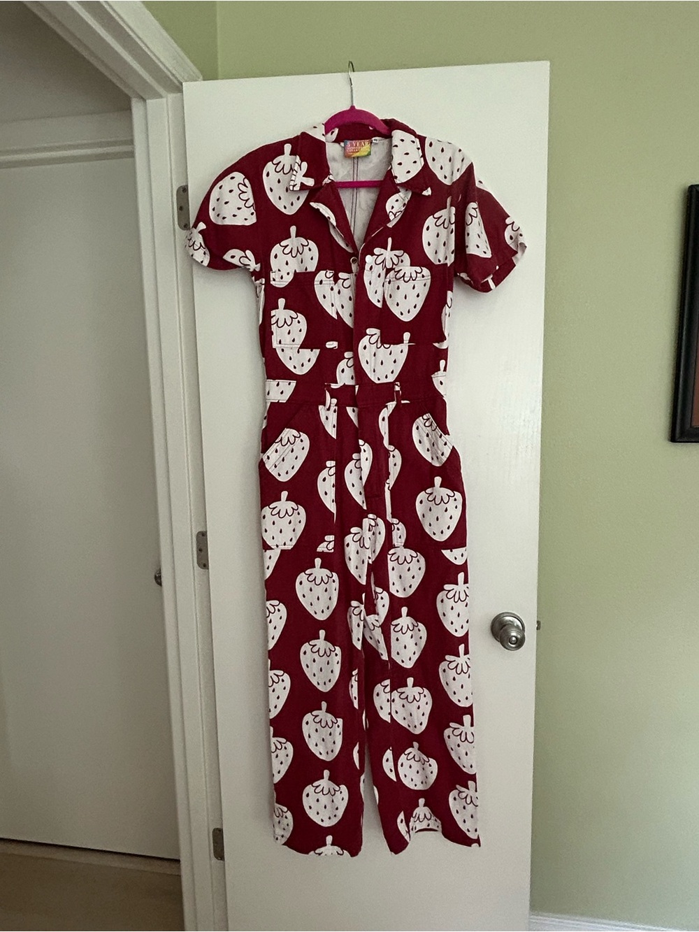 Big Bud Press Red Jumpsuit with Strawberry Strawbaby Print